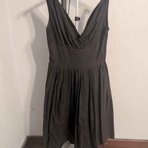 Tag black Pleated Midi Sundress V-neck